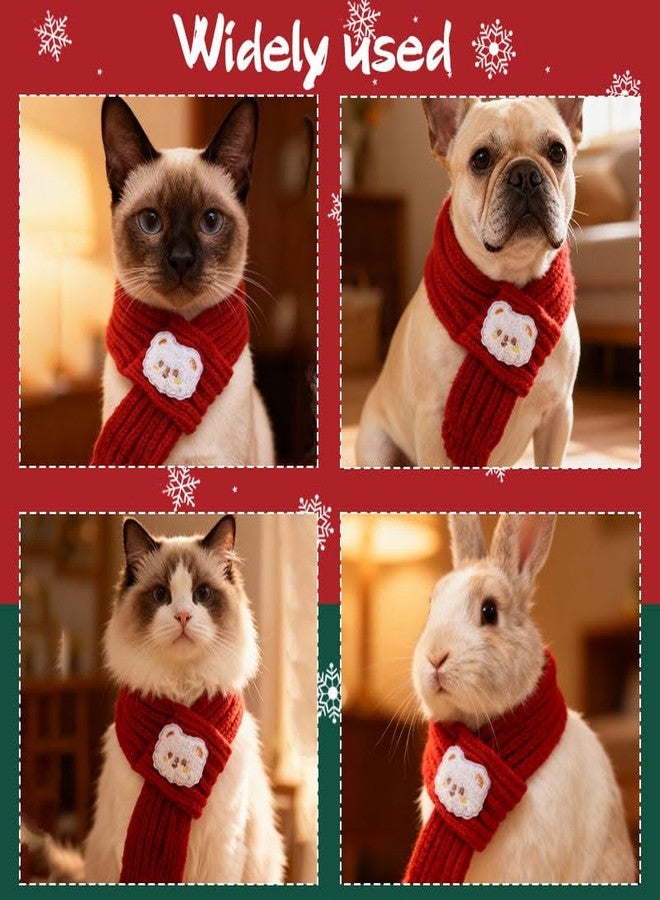 YangQian Cat Dog Christmas Knitted Scarf Pet Holiday Accessories for Dogs Cats Neck Warmer Dog Festival Outfit Decor Warm Cat Winter Bandana Puppy Neckerchief Pet Costumes for Dogs Cats Xmas Clothes Apparel - Image 2